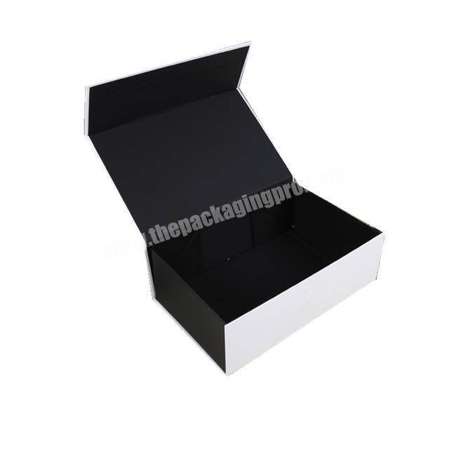 Customized Recyclable foldable cardboard whiteblack matte magnetic gift box  paper packaging