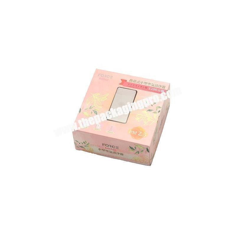 Fancy cosmetic window white packaging paper card box