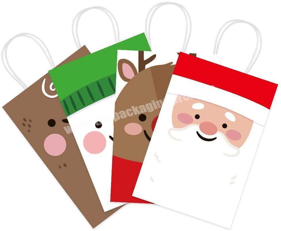 For Favors and Decorations Super Cute Snowman Santa Christmas Merry Christmas Paper Treat Bags Candy Bag Goodies Gift Bags