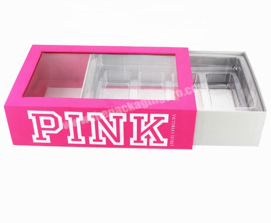 Luxury cute high end display pink children toys ragdoll cloth dolls packing paper box with PVC window transparent blister insert