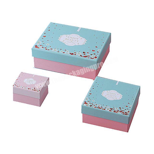 China Manufacture custom private label pinkblue gift box Factory directly delivery jewelry gift box paper