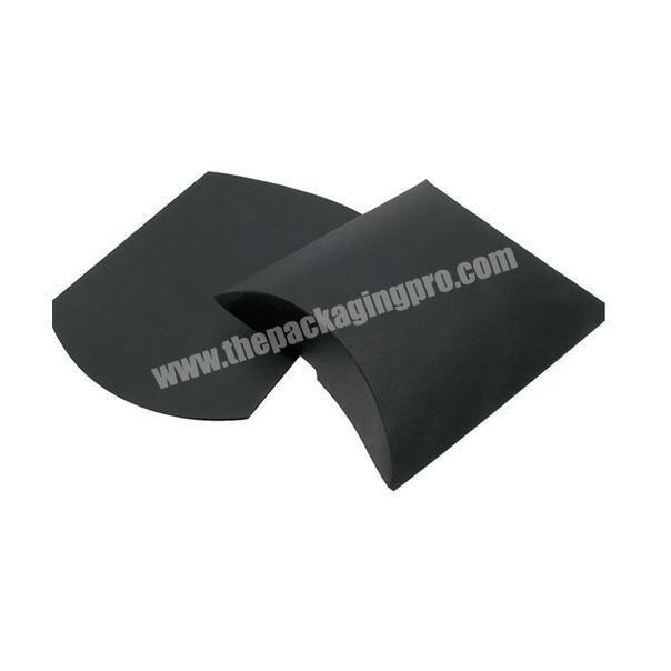 Low MOQ Gift Packaging Small Shop Use Custom Black Plain pillow box packaging