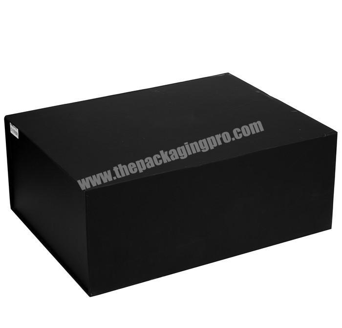 Fashion Luxury Clothes Paper Gift Box Garments Hard Black Paperboard Folding Clothing Packaging Box