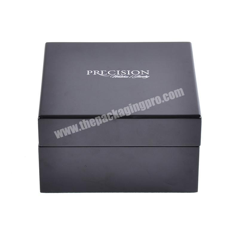 2020 Custom Logo Black Piano Lacquer Wooden Watch Packing Box