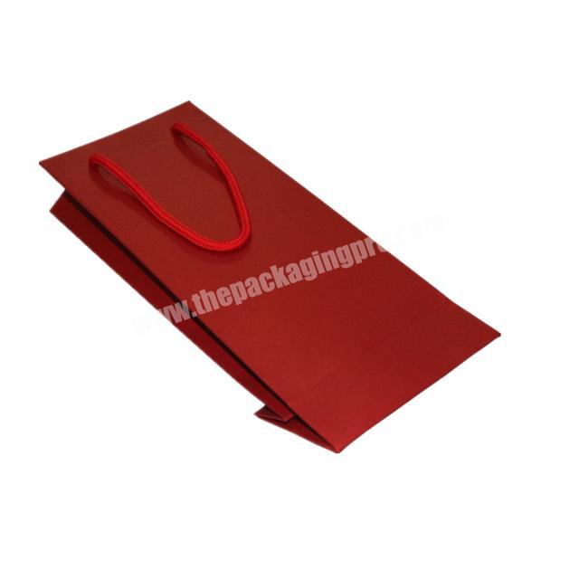 China Supplier Customized logo cardboard Recycled red rectangle paper gift bag with box