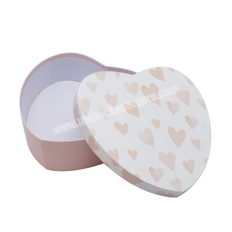 Packing Custom Lid And Base For Shaped Specialty Paper Gift Packaging Flower Box Heart Shape Luxury