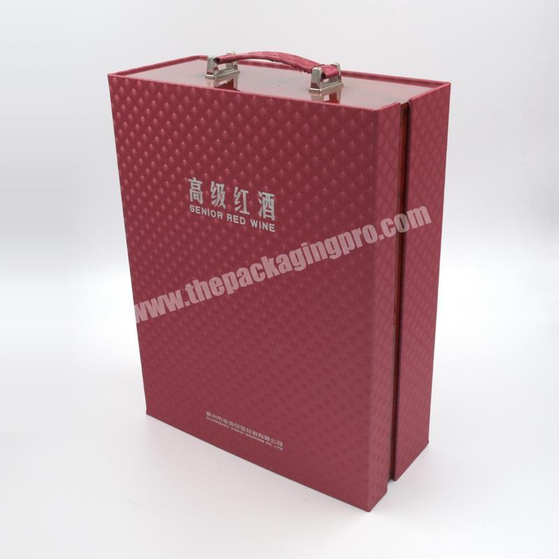 100% Handmade 2 Bottles Gift Senior Red Wine Paper Cardboard Box Luxurywooden Wine Boxes