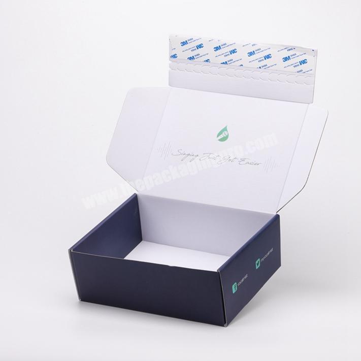 recycled self adhesive e flute postage packaging boxes custom inside printed cardboard carton mailer box with self sealing