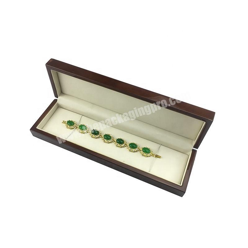 Luxury Custom Long Wooden Single Necklace Packaging Box