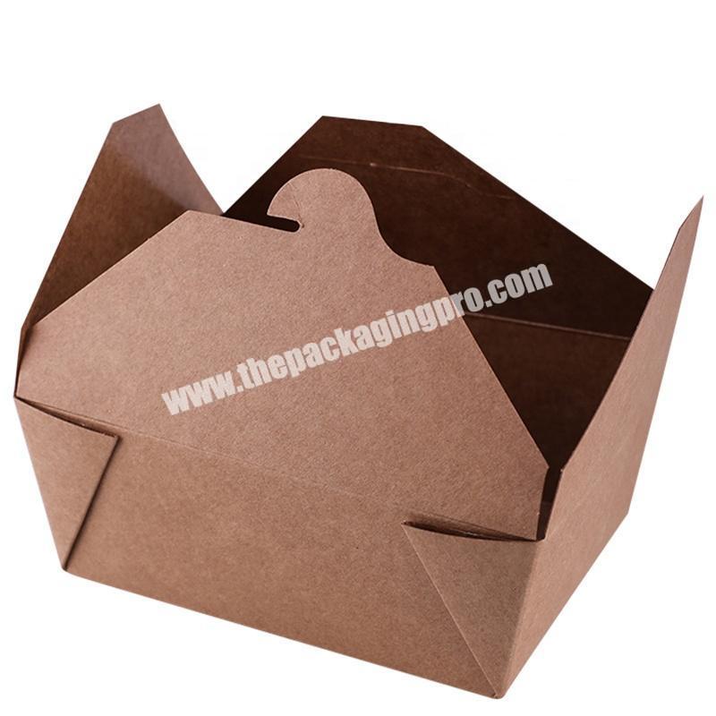 Custom printed  brown kraft paper food box salad fruit paper container disposable food Lunch packing boxes