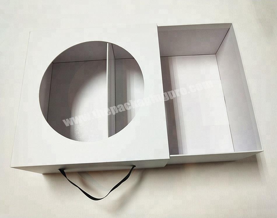luxury black matte magnetic closure customized logo clear window rigid paper cardboard gift packaging socks custom box