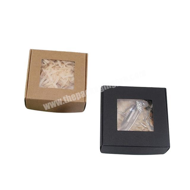 Eco-Friendly Recycled Custom High-end brownblack  jewelry small gift paper box with window