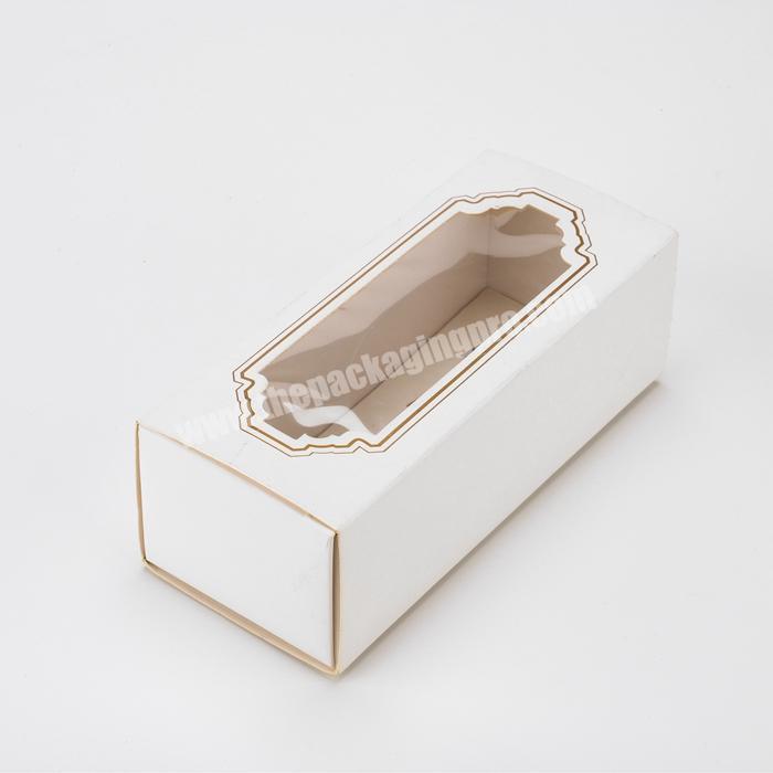 macaron box wholesale custom size package box sliding gift paper boxes with clear window