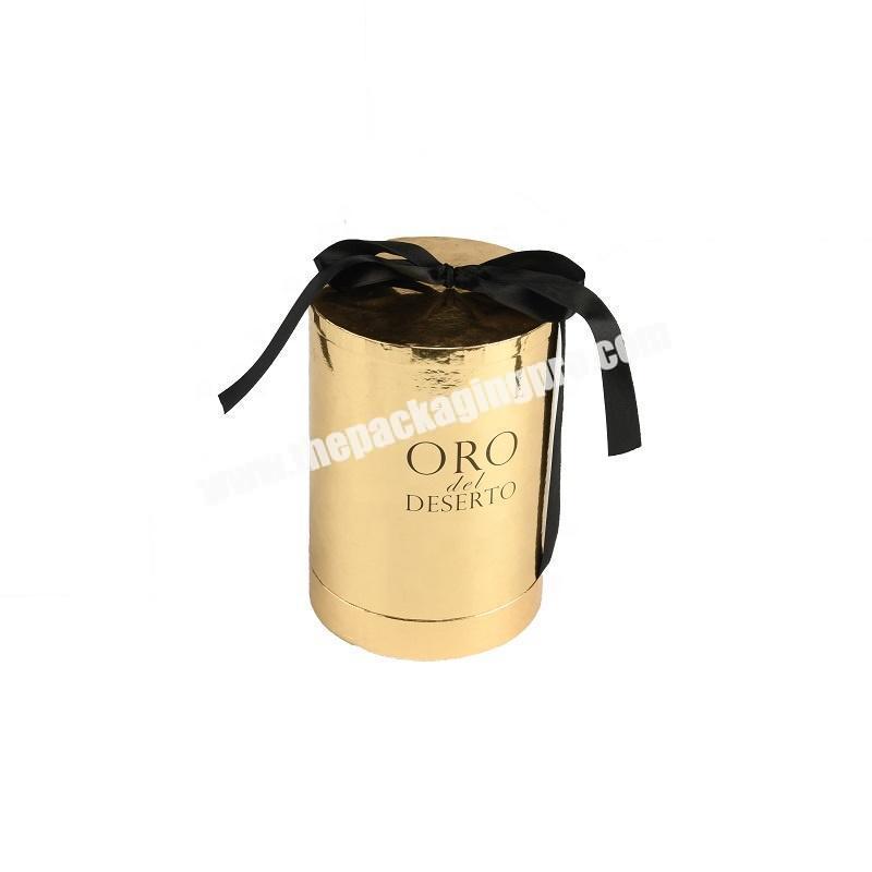 Round black paper cardboard tube luxury empty chocolate gift hat box