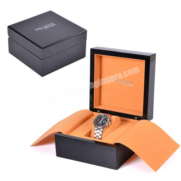 2020 New Desgin Premium Black Custom Single Wooden Watch Box For Mens