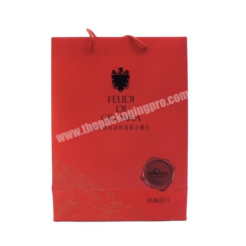 Handmade decorative standard custom shopping paper cloth and wine packaging bag for gift