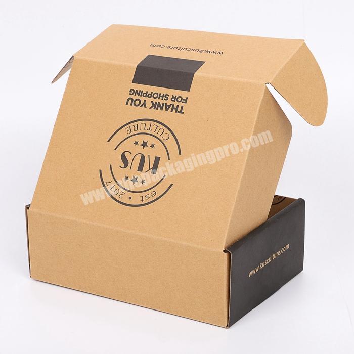 Customised Full Color Logo Printed Recyclable E Flute Corrugated Brown Kraft Mailer Box for Ecommerce packaging use