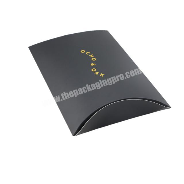 Customized Luxury Gold Foil Printing Matte Black Pillow Box Fashionable Portable Hair Extensions For Packaging