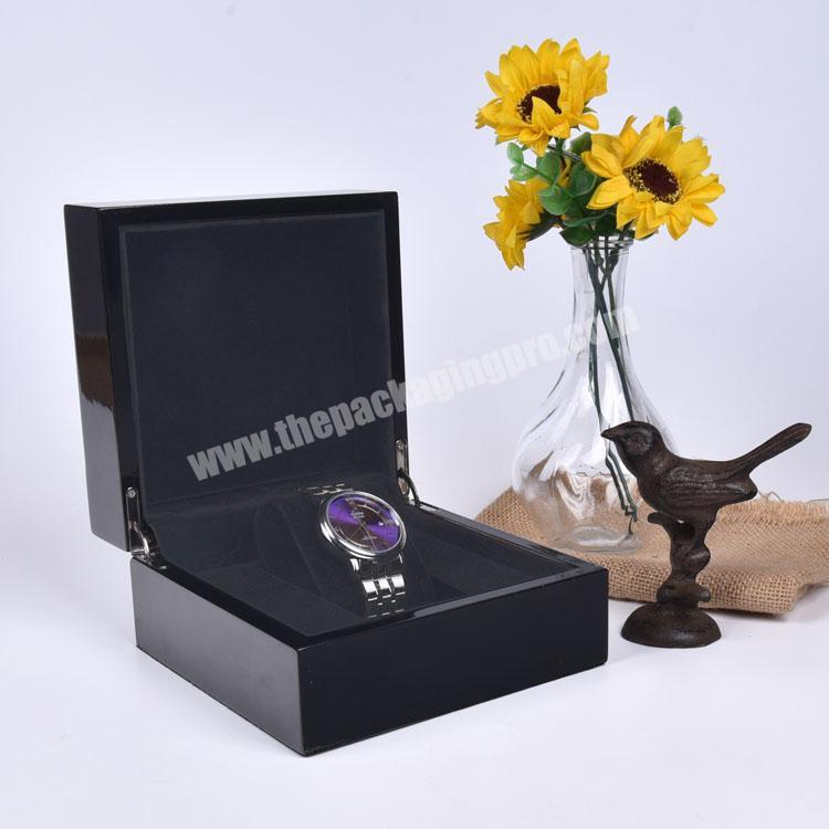 Luxury Custom Handmade Laser Cut Black Wooden Watch Gift Box For Gift