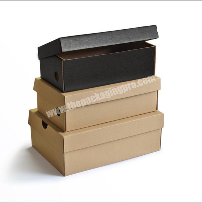 Custom cheap black Recycle Strong Plain corrugated Cardboard Shoe mailing packaging Boxes Manufacture