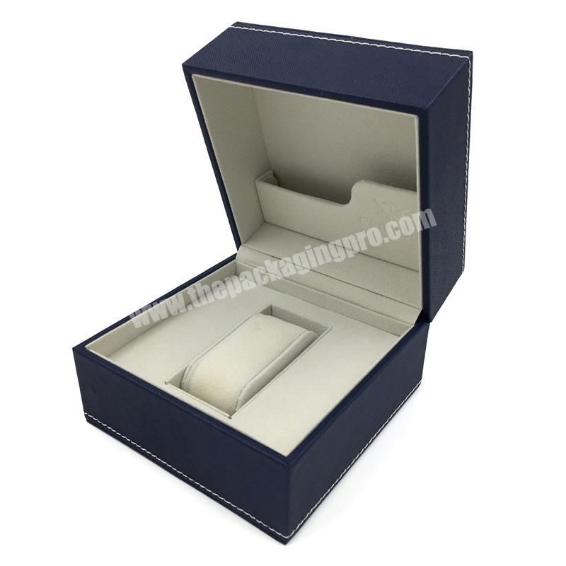 Luxury Custom Logo Blue PU Leather Watch Boxes For Display