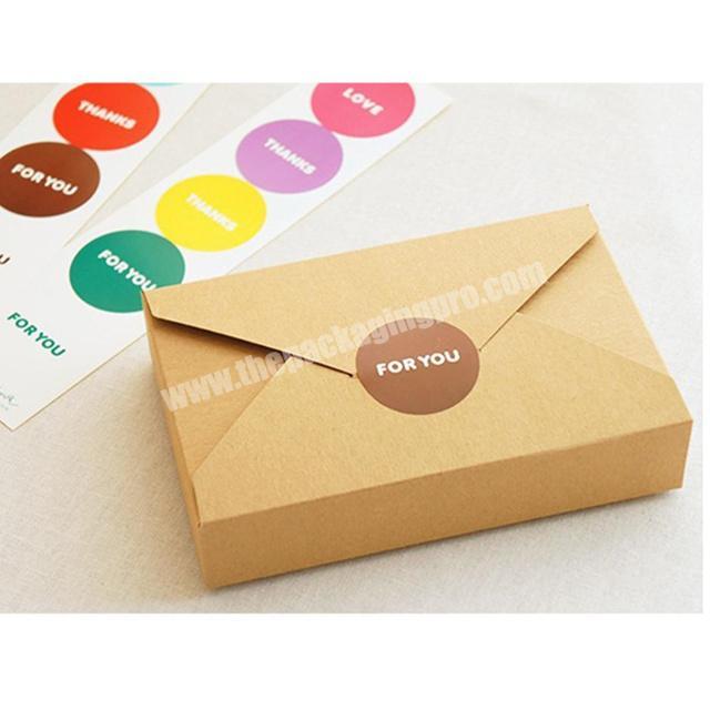 Brown envelope kraft paper box material envelopes self close easy take box for candy food wedding supplier