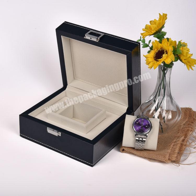 In Stock Luxury Customize Blue Pu Leather Watch Box Manufacturer