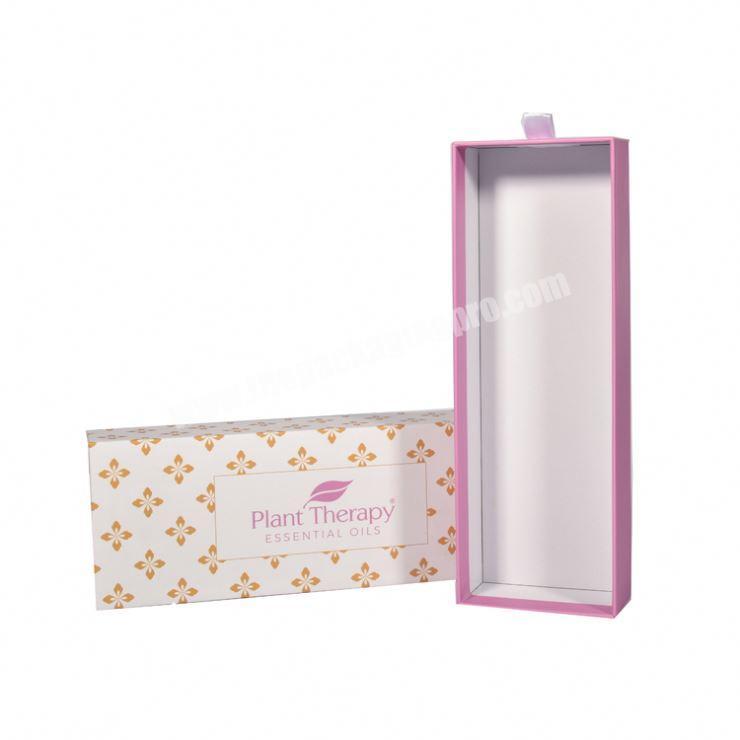 Wholesale Custom Pink Long Cosmetic Storage Paper Cardboard Packaging Slide Box