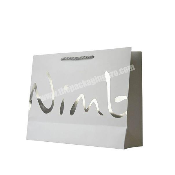 Professional laminated black paper bag free design paper bag luxury white private label paper bags