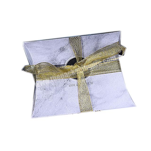 Professional Custom White Marble Pillow Box High-end  Bundles Hair Extension Packaging Box With Ribbon