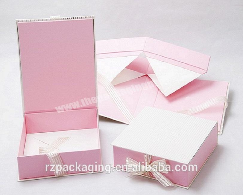 luxury designer clothes branding packaging  collapsible folding paper box  bespoke suits wedding dress gift paper  boxes