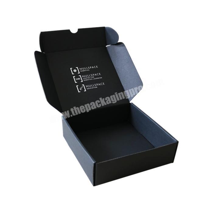 Eco-friendly Black Corrugated Mailer Box E fluted Cardboard Luxury Apparel Custom Shipping Box