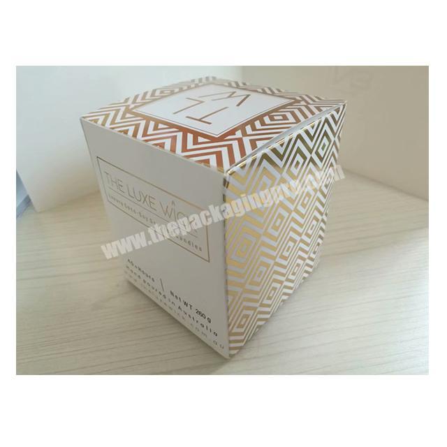 luxury custom shuny gold foil full box with strong insert cardboard for candle packaging boxes