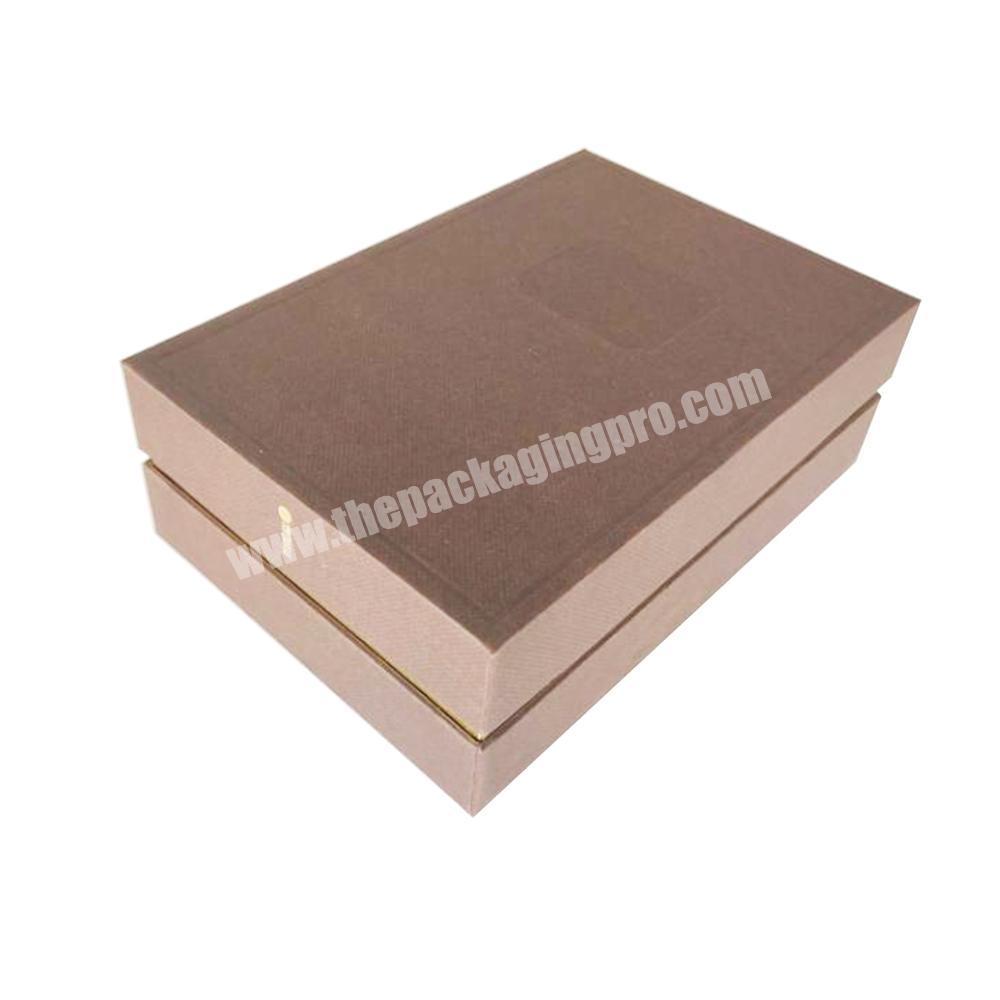 custom rigid cardboard 2 part set up  texture box for apparel garment luxury coat gift boxes retail packaging