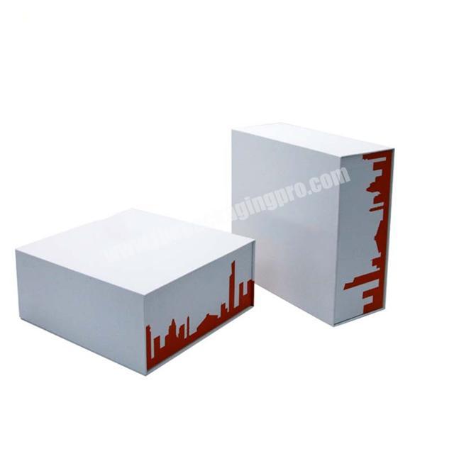 Wholesale Cheap Price Luxury RedWhite Magnetic Paper Box Packaging Cosmetic Printed  With Your Own Logo