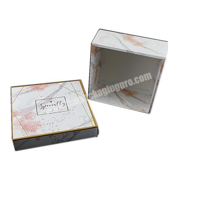 Custom printing luxury paper gift box border line gold foil with free design private logo