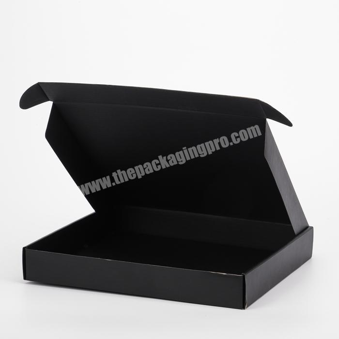 customized gold hot stamping shipping carton box corrugated cardboard black recycled postage box