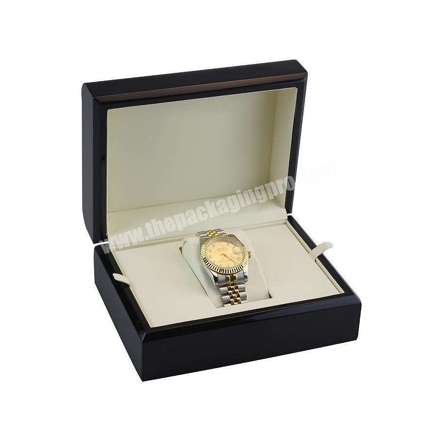 Wholesale Fashion Black MDF Luxury Wood Watch Box OEM Jewelry Storage Case Gift Box With Pillow bolsos Al por mayor China