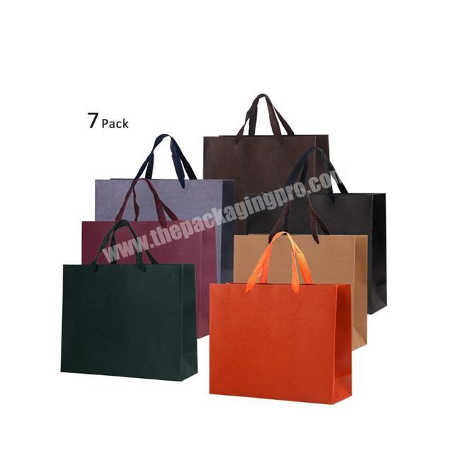 Custom Long shoulder strap Kraft Paper Tote Gift Bag  Merchandise Retail Shopping Party Bag