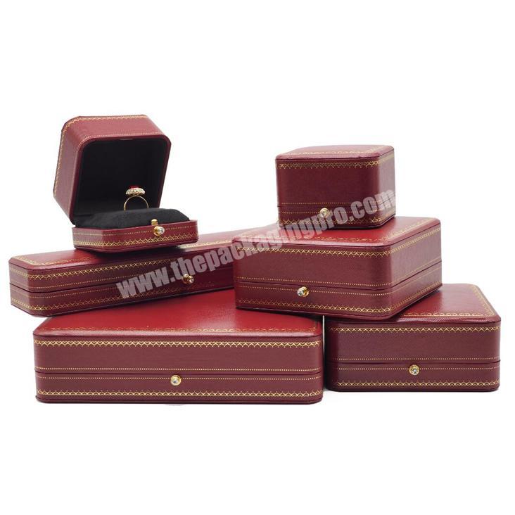 High Quality Gift Case PU Leather Jewelry Box For Ring Pendant Necklace Set