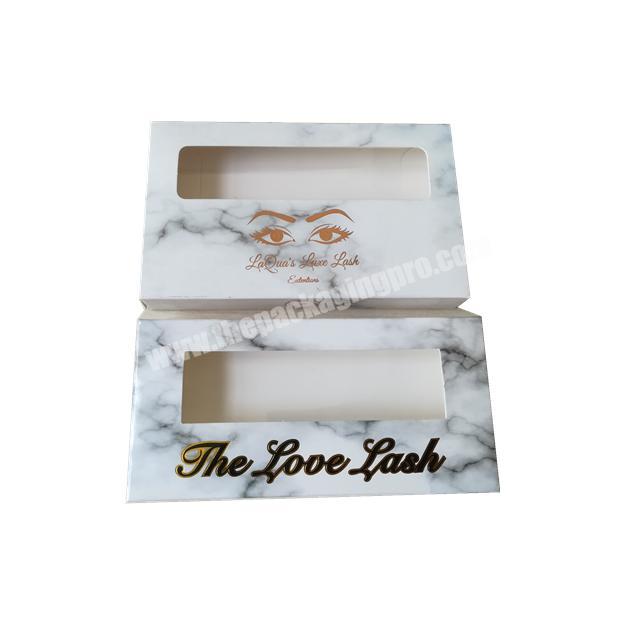 Personalized eyelash box  Beauty eyelash packaging box marble Most popular custom boxes for eyelashes