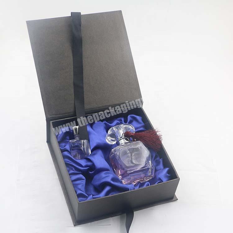 Wholesale Cardboard Perfume Gift Box Cosmetic Box Packaging With Ribbon Closure