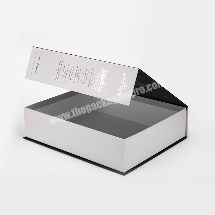 Luxury Silver Foil Printing Book Shaped Custom Paperboard Gift Boxes with Magnetic Lid