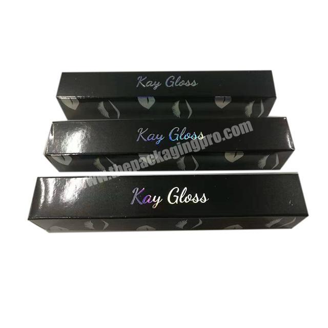 customized cheaper black box for cosmetic Lipstick, eyelash, liquid eyeliner packaging boxes