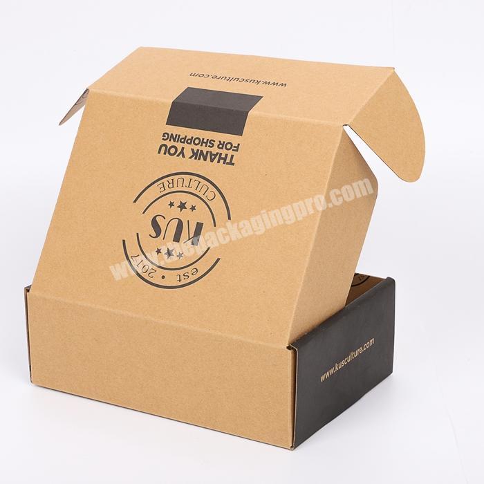biodegradable e-fluted custom printed brown paper die cut corrugated carton hair product amazon shipping subscription mailer box