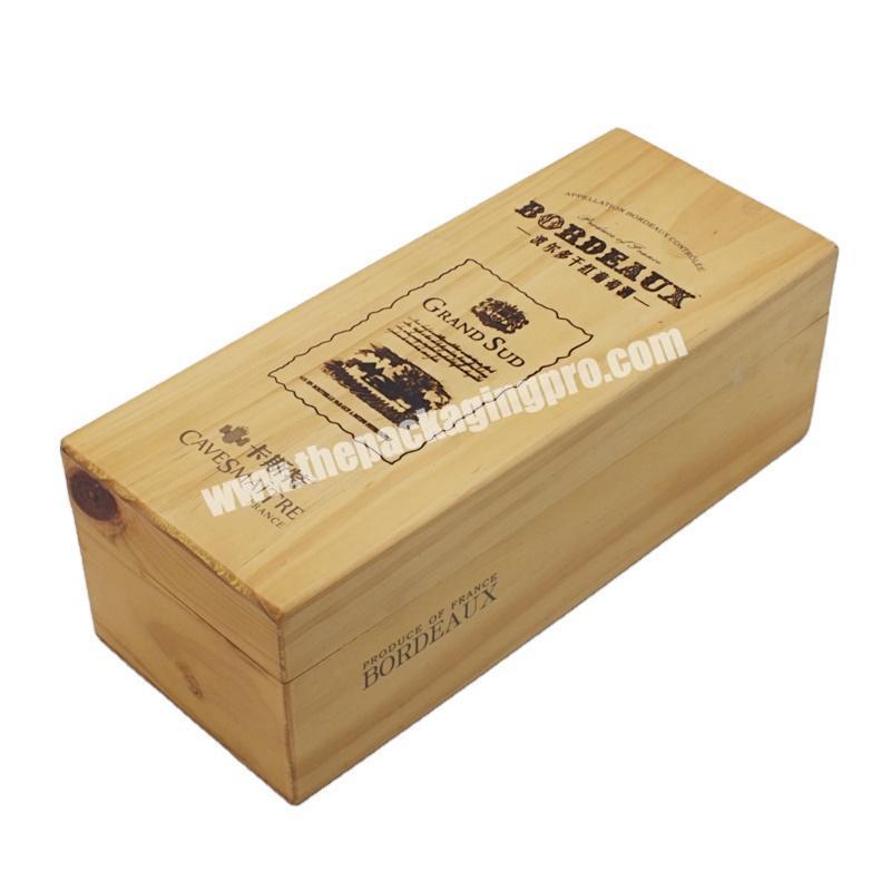 Custom Made Pu Cheap Decorative Wooden Wine Packaging Box