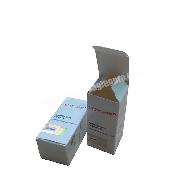 Luxury white 10ml vial box High quality hgh vial box labels Free design vial box and labels