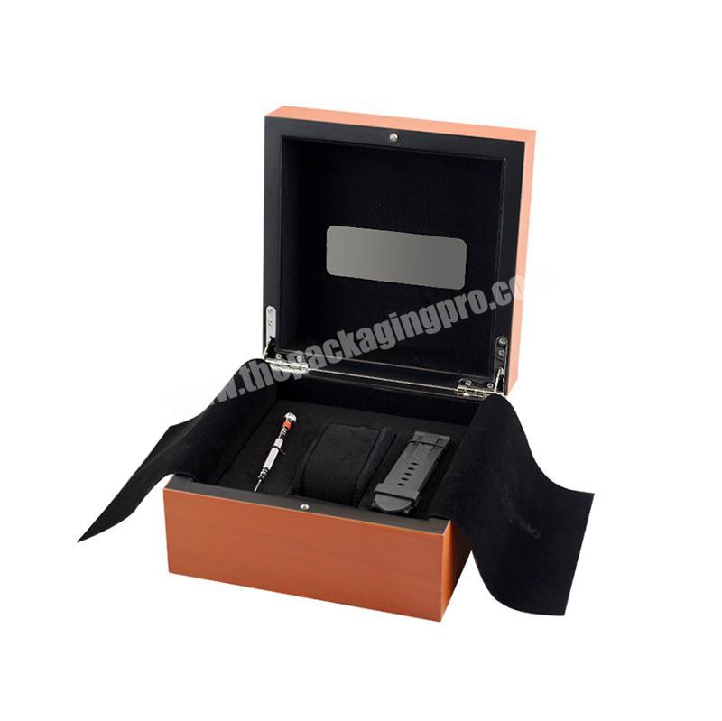 New Design Wood Watch Case Watches Box With Velvet Inner Pillow Factory Supply Customize Logo Watchbox For Gift
