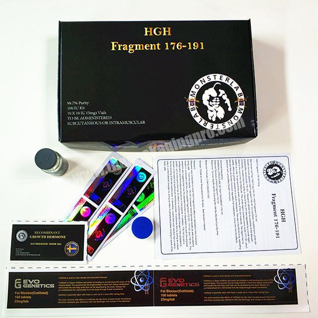 Holographic HGH Pharma Box Set Include Label Sticker Direction Instruction booklet HGH Box Set