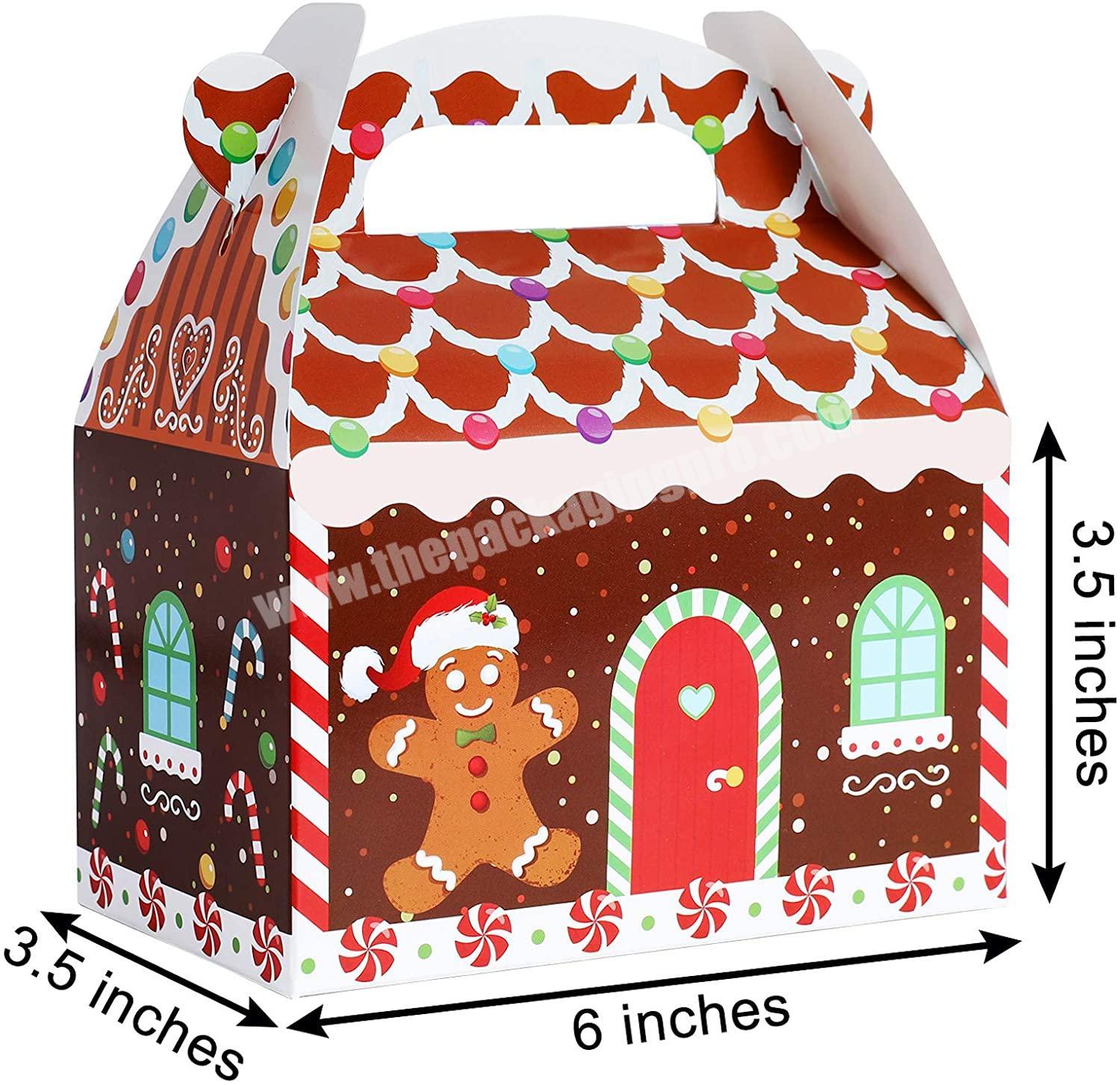 House Design Cardboard Gable Gift Boxes for Candy Holiday Party Favor Supplies Crafting and Cookie Christmas Boxe